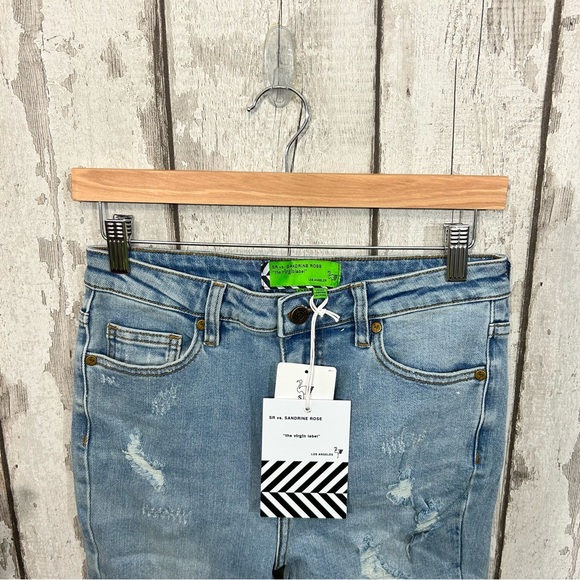 Free People x Sandrine Rose - NWT Distressed Flare Jeans - Picture 4 of 13